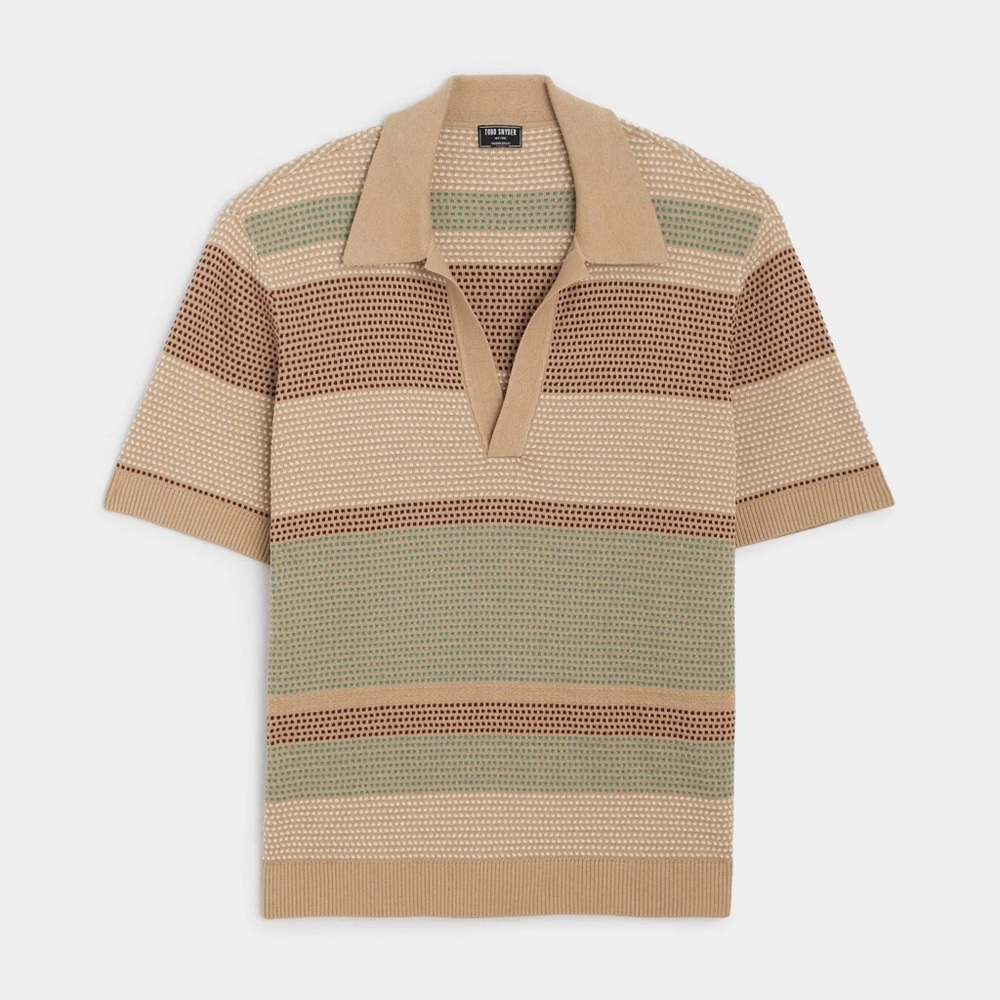 Relaxed Stripe Montauk Polo in Baja Dunes